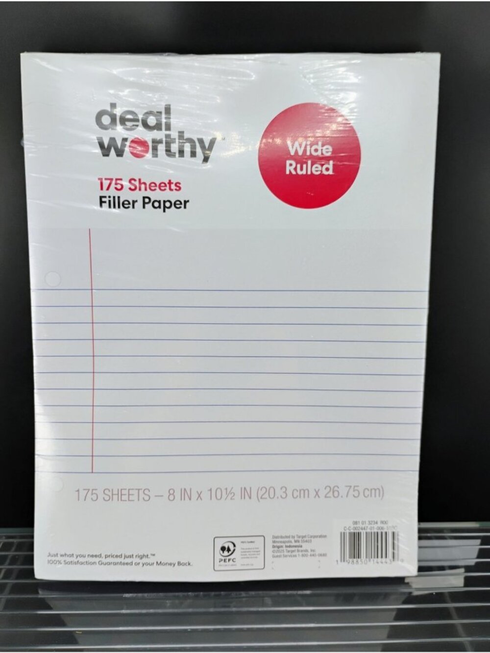 Deal Worthy Wide Ruled Filler Paper 175 Sheets 8"x10.5"